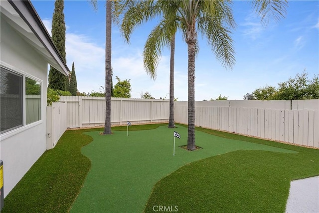 24091 Marathon St, Mission Viejo, CA 92691 - fenced backyard with a putting area
