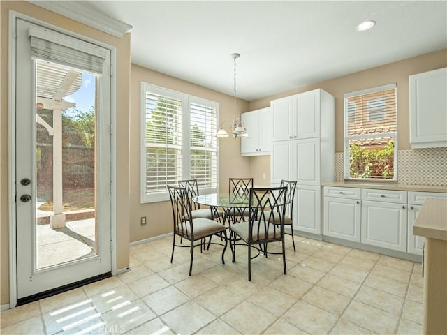 30375 June Rose Ct, Castaic, CA 91384 - dining area featuring baseboards, light tile patterned floors, and recessed lighting