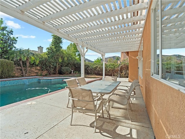 30375 June Rose Ct, Castaic, CA 91384 - view of pool with a pergola, a patio area, and outdoor dining area