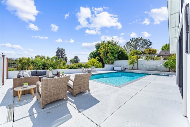 29951 Morongo Pl, Laguna Niguel, CA 92677 - view of pool featuring a patio, a fenced backyard, and an outdoor living space