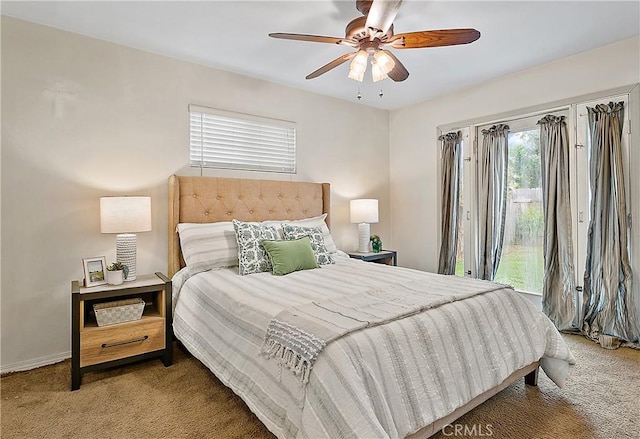 20672 Chaucer Ln, Huntington Beach, CA 92646 - bedroom with carpet flooring, a ceiling fan, and baseboards