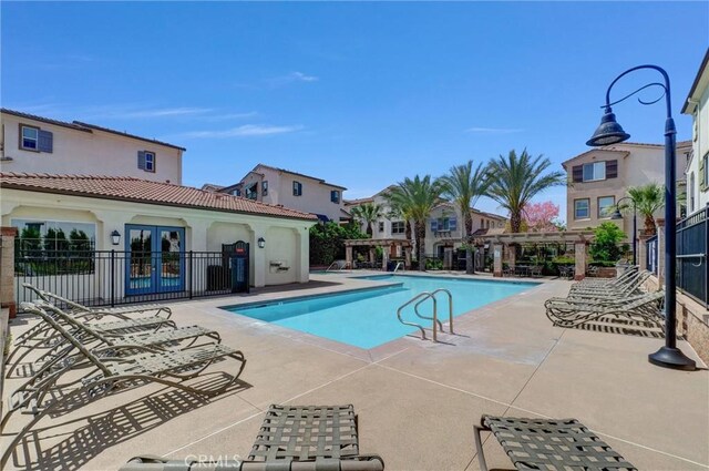147 Royal Way, Upland, CA 91786 - community pool featuring a patio area, a pergola, and fence