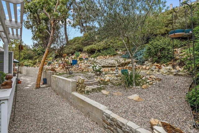 view of yard with fence