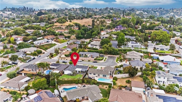 340 Terry Way, La Habra, CA 90631 - aerial view of property's location with nearby suburban area and a pool