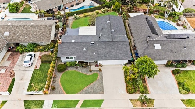 340 Terry Way, La Habra, CA 90631 - view from above of property with a pool area