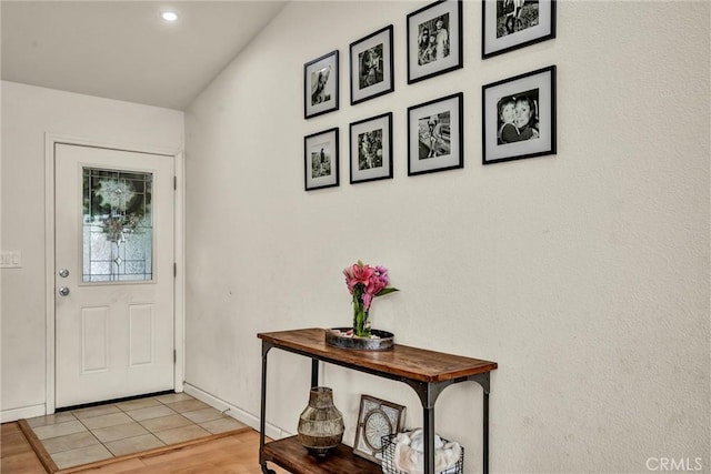 18863 Stonegate Rd, Hidden Valley Lake, CA 95467 - entryway with baseboards, recessed lighting, and light wood-style flooring