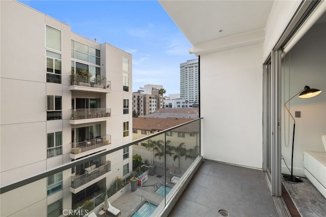 balcony featuring a view of city