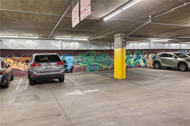 view of parking garage