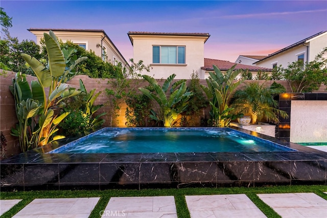 244 Coal Mine, Irvine, CA 92602 - pool at dusk with a fenced backyard