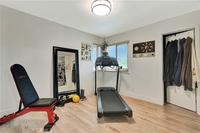 2447 Young Ave, Thousand Oaks, CA 91360 - workout room with light wood-style flooring and baseboards