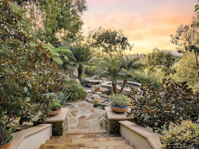 18414 Calle La Serra, Rancho Santa Fe, CA 92091 - view of patio terrace at dusk