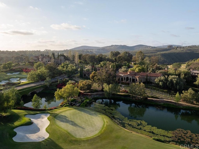 18414 Calle La Serra, Rancho Santa Fe, CA 92091 - drone / aerial view of a water and mountain view and a golf course