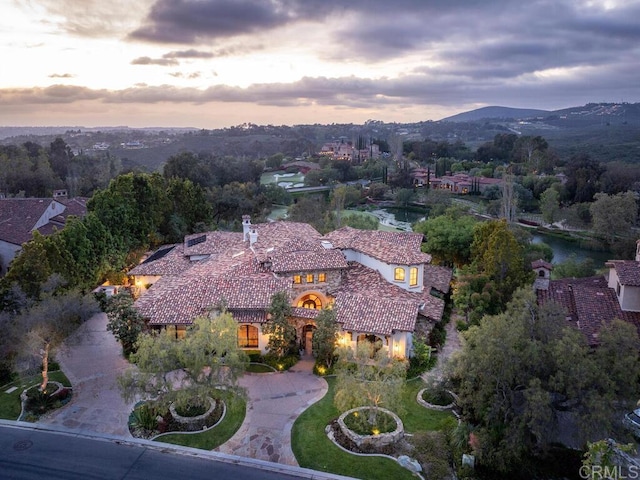 18414 Calle La Serra, Rancho Santa Fe, CA 92091 - aerial overview of property's location with a nearby body of water