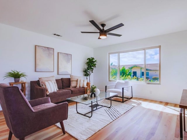 1025 Plover Way, Oceanside, CA 92057 - living area with light wood-type flooring and a ceiling fan