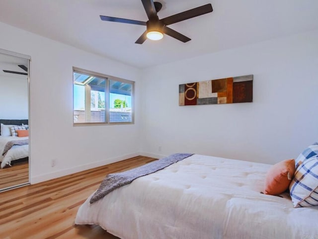 1025 Plover Way, Oceanside, CA 92057 - bedroom featuring wood finished floors, baseboards, and ceiling fan