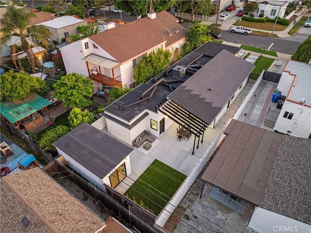 aerial perspective of suburban area