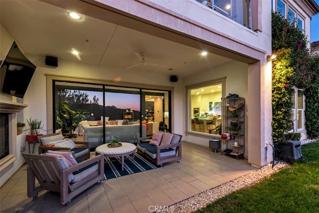 view of patio with an outdoor hangout area