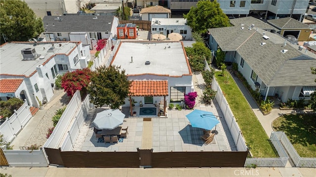 aerial perspective of suburban area