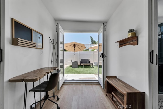 entryway featuring wood finished floors