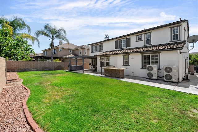 14538 Eagle River Rd, Eastvale, CA 92880 - rear view of house with a cooling unit, a patio, and stucco siding