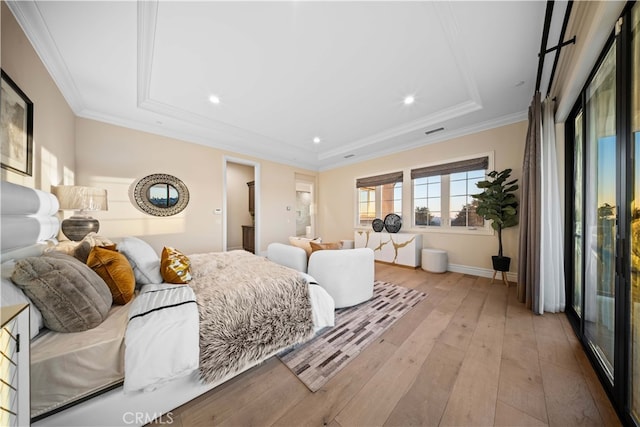 100 Headwaters, Irvine, CA 92602 - bedroom with light wood-style floors, recessed lighting, baseboards, and crown molding