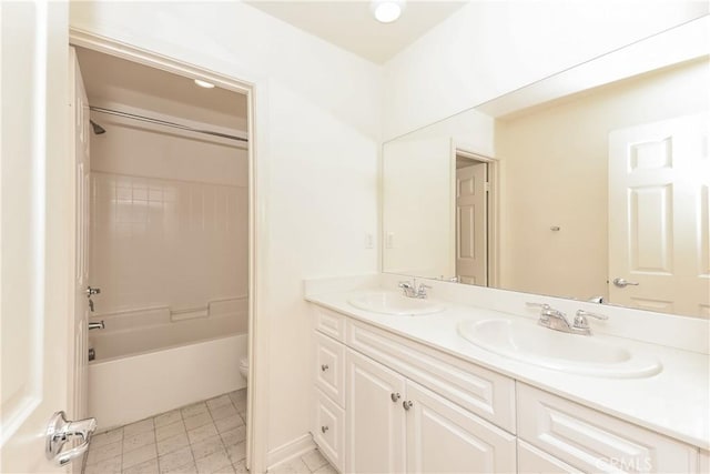 7460 Jersey St, Chino, CA 91708 - full bathroom with double vanity, toilet, and  shower combination