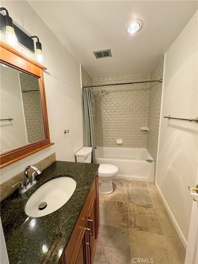 2844 E 3rd St Unit 210, Long Beach, CA 90814 - bathroom featuring vanity, shower / bath combo with shower curtain, and toilet