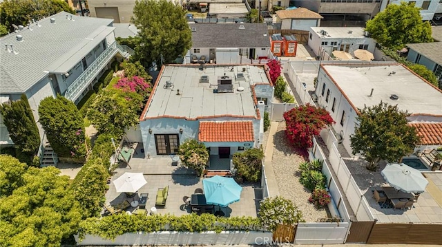 aerial perspective of suburban area