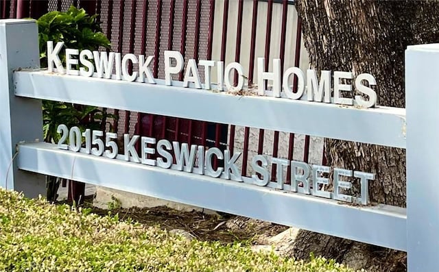 view of community sign