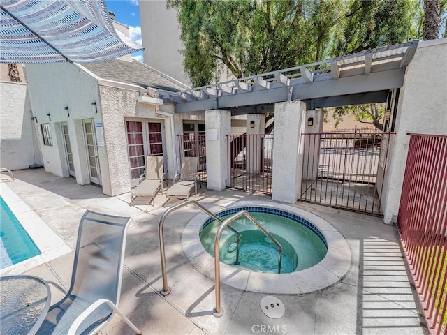20155 Keswick St Unit 117, Winnetka, CA 91306 - view of swimming pool with a hot tub and a patio area