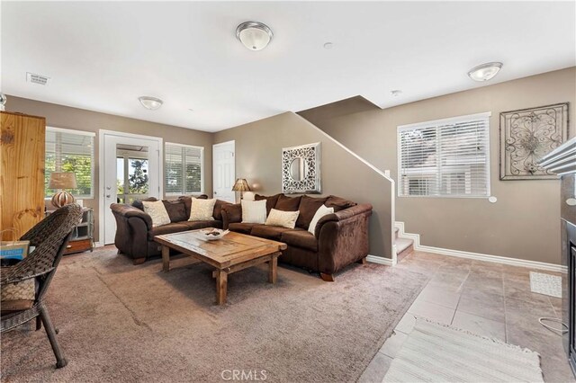 576 Rose Ln, Twin Peaks, CA 92391 - living area featuring stairway and baseboards