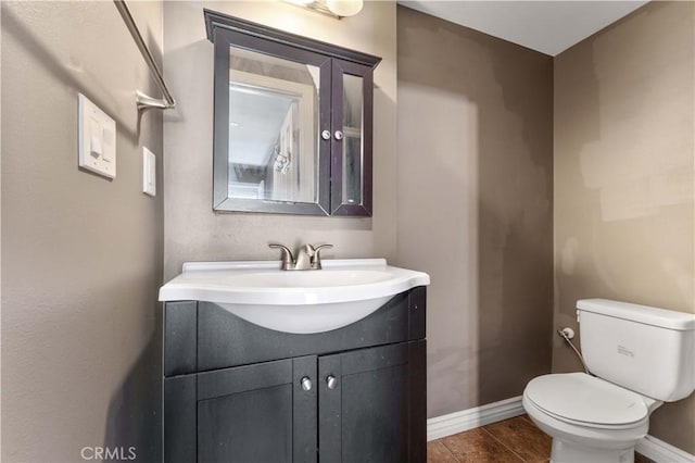 576 Rose Ln, Twin Peaks, CA 92391 - bathroom with vanity, baseboards, toilet, and tile patterned flooring