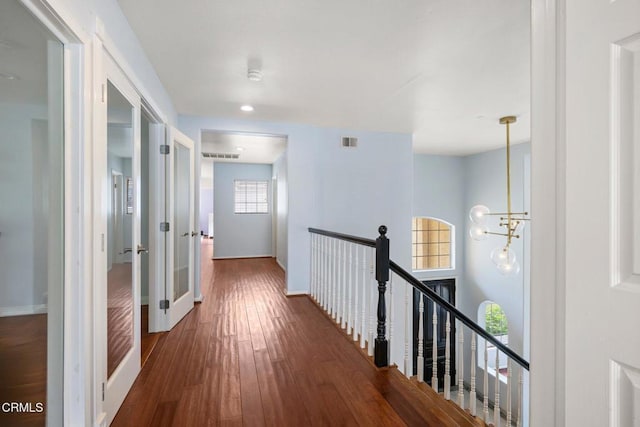 1985 Erin Way, Glendale, CA 91206 - hallway with an upstairs landing and hardwood / wood-style floors