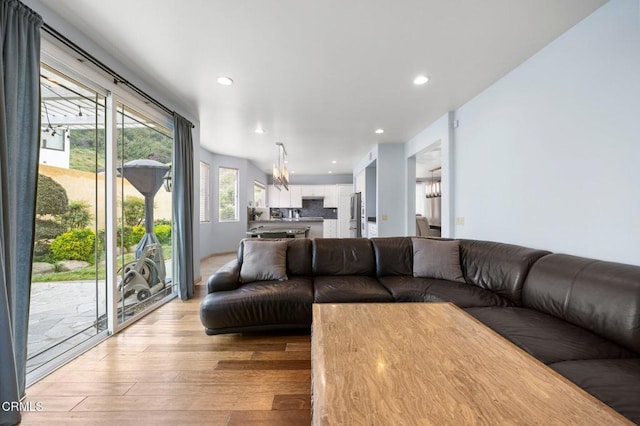 1985 Erin Way, Glendale, CA 91206 - living area with light wood finished floors and recessed lighting