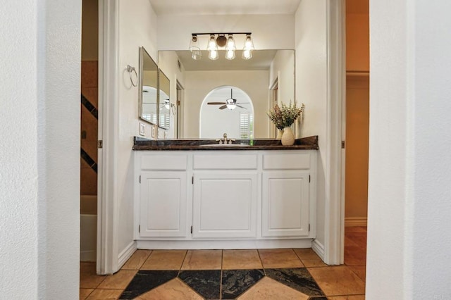 32555 Safflower St, Winchester, CA 92596 - bathroom featuring vanity, a chandelier, and baseboards