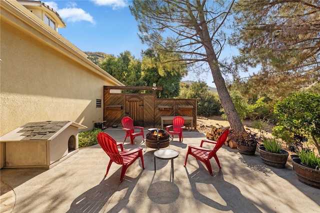 41225 Hacienda Dr, Murrieta, CA 92562 - view of patio / terrace with an outdoor fire pit