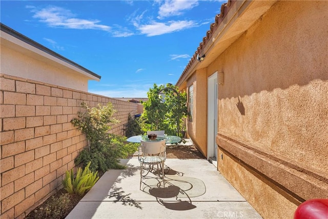 view of patio / terrace featuring a fenced backyard