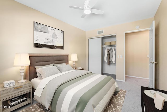 2451 Manet Ln, Simi Valley, CA 93063 - carpeted bedroom featuring a closet, baseboards, and ceiling fan
