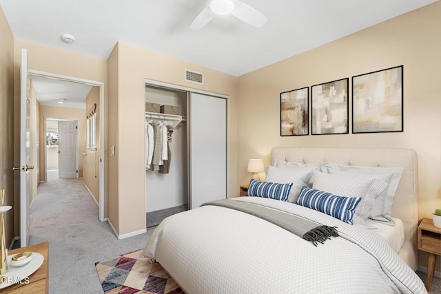 2451 Manet Ln, Simi Valley, CA 93063 - bedroom featuring carpet floors, a closet, baseboards, and ceiling fan