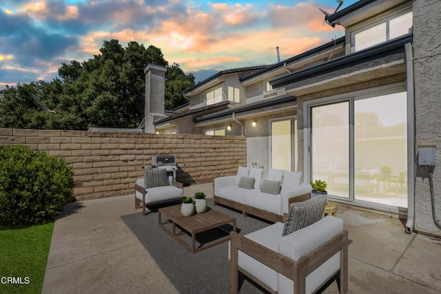 2451 Manet Ln, Simi Valley, CA 93063 - view of patio with fence, an outdoor living space, and a grill