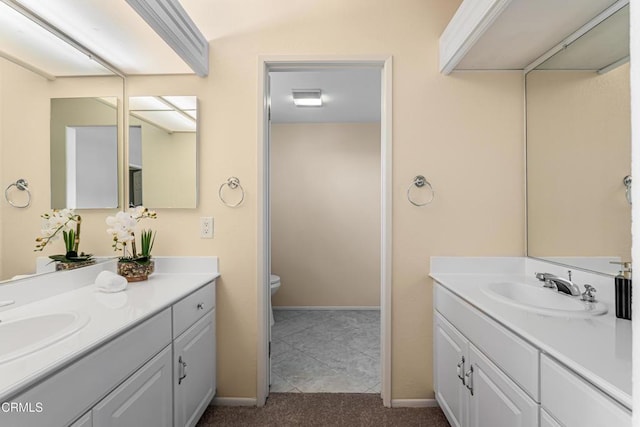 2451 Manet Ln, Simi Valley, CA 93063 - full bath with two vanities and tile patterned flooring