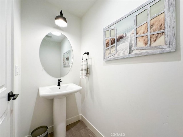 1053 Tiburon Way, San Luis Obispo, CA 93401 - bathroom featuring baseboards and wood finished floors