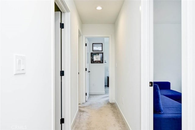 1053 Tiburon Way, San Luis Obispo, CA 93401 - hall featuring light carpet, baseboards, and recessed lighting