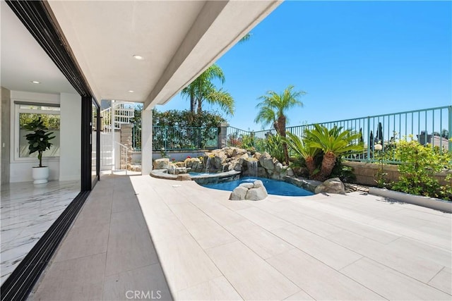 28 Brownsbury Rd, Laguna Niguel, CA 92677 - view of pool with a fenced backyard, an in-ground hot tub, and a patio area