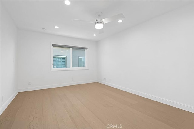 28 Brownsbury Rd, Laguna Niguel, CA 92677 - empty room featuring wood finished floors, recessed lighting, baseboards, and ceiling fan