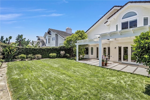 2146 Via Aguila, San Clemente, CA 92673 - view of yard featuring a pergola, a patio, and french doors