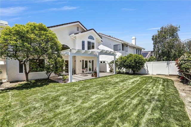 2146 Via Aguila, San Clemente, CA 92673 - rear view of house with a pergola, a chimney, stucco siding, and a patio