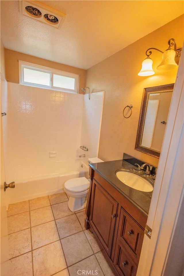 21049 Silver Cloud Dr, Diamond Bar, CA 91765 - bathroom featuring  shower combination, vanity, toilet, and tile patterned floors