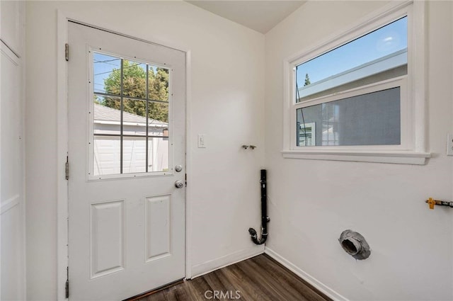 5642 Briercrest Ave, Lakewood, CA 90713 - doorway to outside with healthy amount of natural light, baseboards, and dark wood finished floors