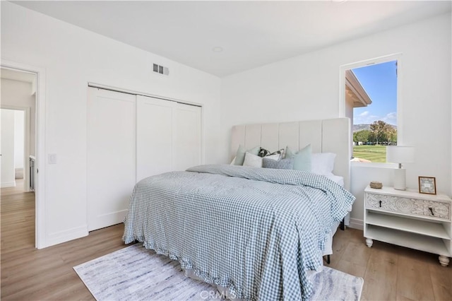 17 Candlewood, Irvine, CA 92620 - bedroom with light wood-style floors, a closet, and baseboards